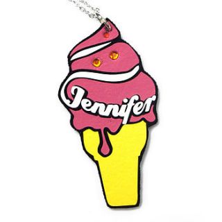 personalised ice cream name necklace by heidi seeker
