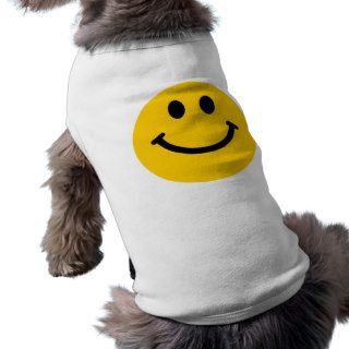 Yellow Smiley Face Dog T Shirt