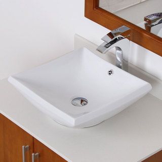 Elite Grade A Ceramic Square Design Vessel Bathroom Sink Elite Bathroom Sinks