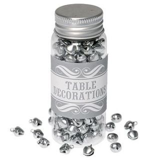 200 mini silver bells table decorations by little baby company