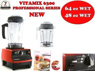 VITAMIX 6300 PROFESSIONAL SERIES VMO102B MULTI PACKAGE Featuring 3 Pre Programmed Settings, Variable Speed Control, and Pulse Function . Includes Savor Recipes Book , DVD and Spatula. (64oz WET/48oz WET, RED) Kitchen & Dining