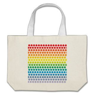 Rainbow Polka Dots White Canvas Bags