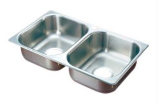 Polar Ware 102 1 1 2 Compartment Stainless Drop In Sink w/ 3 1/2 in Drain, Each   Double Bowl Sinks  