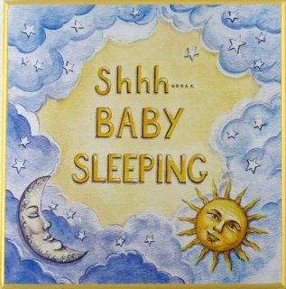 The Kids Room Shhh Baby Sleeping Square Wall Plaque  Nursery Wall Decor  Baby