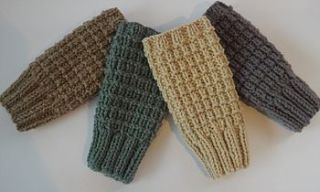 textured alpaca mix fingerless mitts by knitknacks company