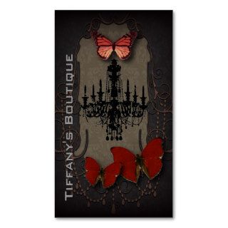 Vintage Black Chandelier Butterfly fashion retail Business Card
