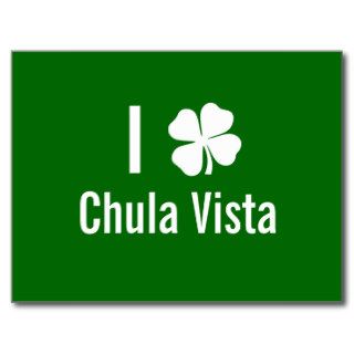 I love (shamrock) Chula Vista St Patricks Day Post Cards