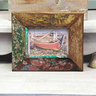 vintage boat wood photo frame in two sizes by lisa angel homeware and gifts