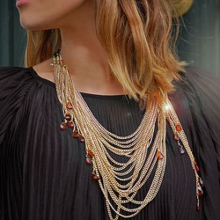 gold and amber statement necklace by charbon london