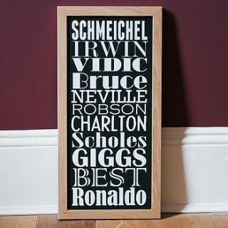 personalised 'football dream team' print by milly's cottage