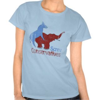 Screw Conservatives Faded Tee Shirts