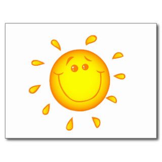 SMILING CHEERFUL SUNSHINE SUN HAPPY SUMMER POSTCARD