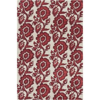Filament Cinzia White/Red Burgundy Floral Rug