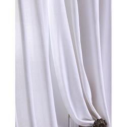 White Textured Cotton Linen 120 inch Curtain Panel Curtains
