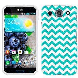 LG Optimus G PRO Chevron Zig Zag Turquoise & White Phone Case Cover Cell Phones & Accessories