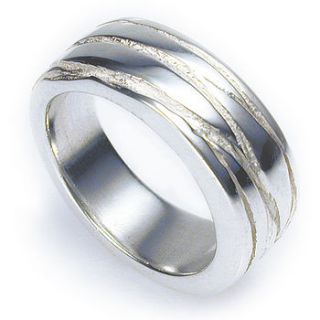 silver texture bound ring by sarah sheridan with love and patience