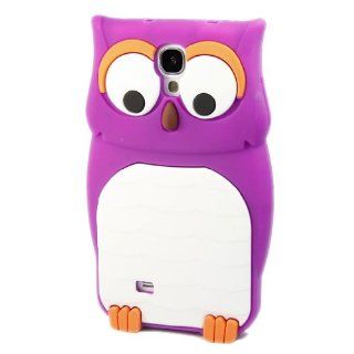 Cute Owl Design Soft Silicone Skin Case Cover for Samsung Galaxy S4 S IV i9500 Purple + 1 Gift Cell Phones & Accessories