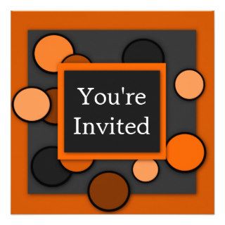 Orange Dots Halloween Party Invitations