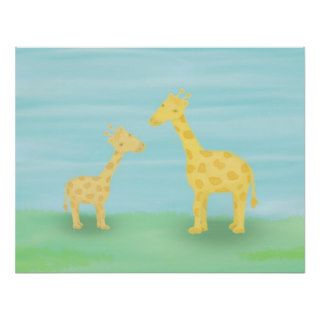 Mother & Baby Giraffes Posters