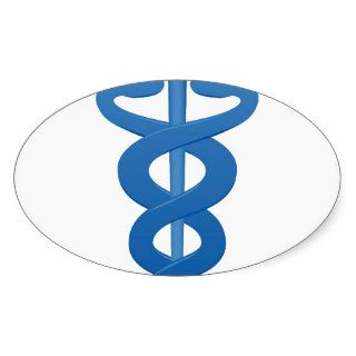 Medical Symbol Caduceus logo Oval Sticker