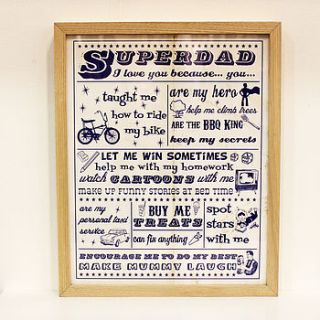 'superdad' print personalised by more than words