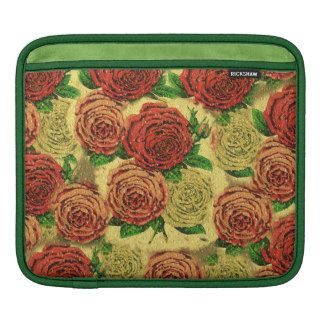 Vintage Pretty Chic Red Rose Wallpaper Collage iPad Sleeve