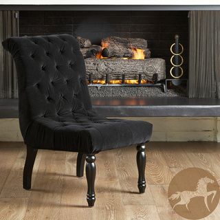 Christopher Knight Home Wadsworth   Silla de comedor capiton, terciopelo, negro Christopher Knight Home Dining Chairs