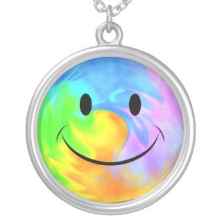 Rainbow Swirl Smiley Face Necklace