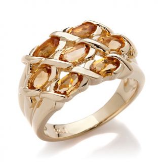 Technibond® Oval Gemstone Cluster "X" Ring