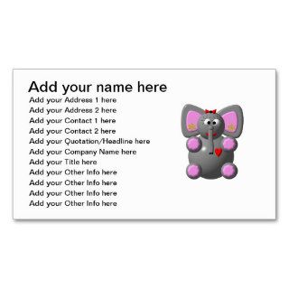 Cute Elephant with Ear  Business Card Templates