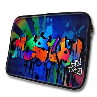 "Graffiti Names" designed for Mostyn, Designer 15''  39x32cm, Black Waterproof Neoprene Zipped Laptop Sleeve / Case / Pouch. Cell Phones & Accessories