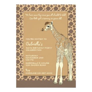 Tawny Giraffe Invitation