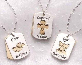 Club Pack of 36 Religious Confirmation Dog Tag Pendant Necklaces  
