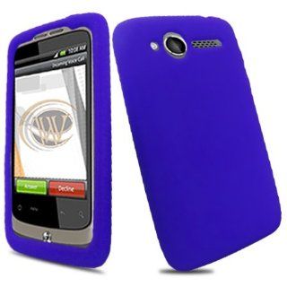 Solid Dark Blue Silicone Skin Gel Cover Case For HTC Wildfire ADR6225 Bee Cell Phones & Accessories