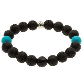 Charming Life Lava Rock, Turquoise and Onyx 'Pacific Knight' Bracelet Charming Life Men's Bracelets