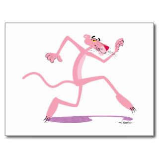 Pink Panther Tiptoeing Around Postcard