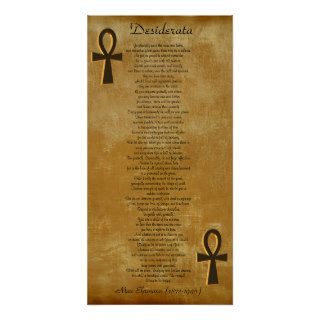 Desiderata on parchment look background Ankh