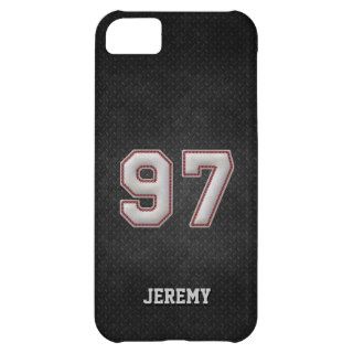 Number 97 Baseball Stitches with Black Metal Look iPhone 5C Cases