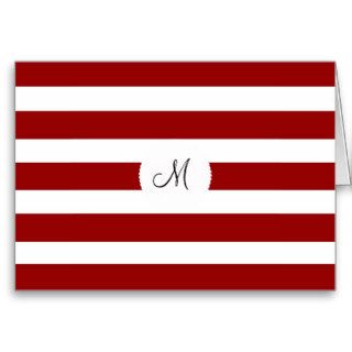 Red and White Horizontal Stripes Pattern Greeting Card