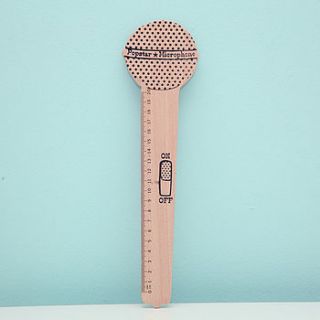 kids microphone wooden ruler by red berry apple
