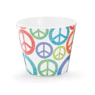 Peace Symbols Pot Cover / Container Melamine 4.5" H   Home Decor Accents