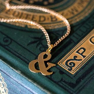 ampersand gold necklace by bookish england