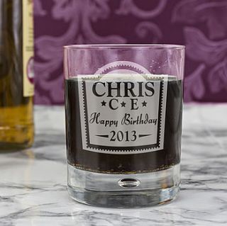 personalised brandy design glass by the letteroom