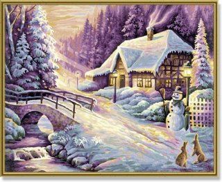 Winter Scene Paint by Number Kit Toys & Games