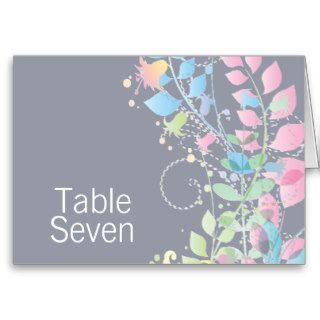 Pastel Garden Flowers Table Number Greeting Cards