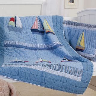 boats cot bed quilt by babyface
