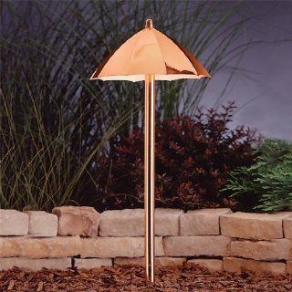 Kichler Lighting 15316CO Umbrella 1 Light 12 Volt Landscape Path & Spread Light, Unfinished Copper   Patio Umbrella Lights  