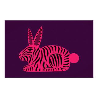 Pink Zebra Rabbit Stationery Design