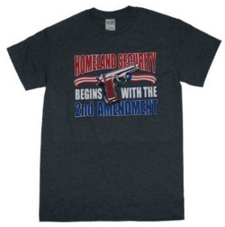 Homeland Security Begins With The 2nd Amendment   Adult T Shirt Clothing