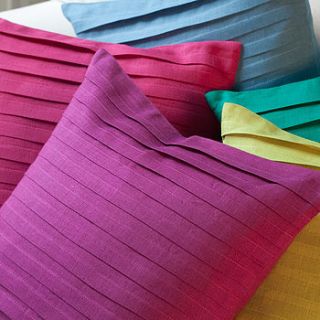 pleated linen cushion cover by jodie byrne